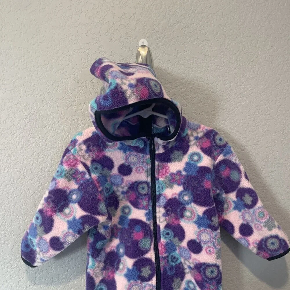 MOLEHILL SNOW SUIT FLEECE 1 PIECE BUNTING HOOD INFANT GIRL 9 18 MONTH Purple